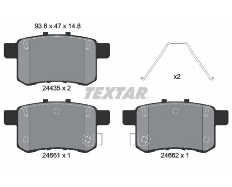 Brake Pad Set, disc brake 2443501 Textar