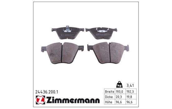 Brake Pad Set, disc brake 24436.200.1 Zimmermann, Image 2