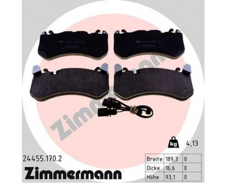 Brake Pad Set, disc brake 24455.170.2 Zimmermann