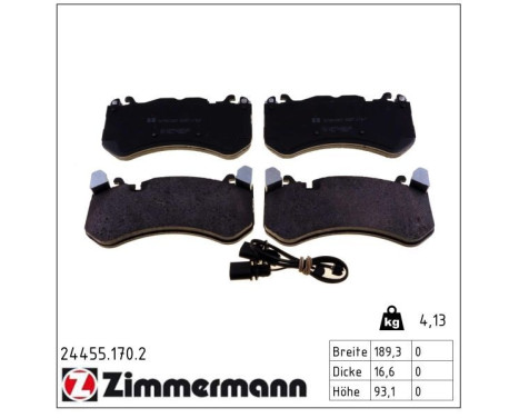Brake Pad Set, disc brake 24455.170.2 Zimmermann, Image 2