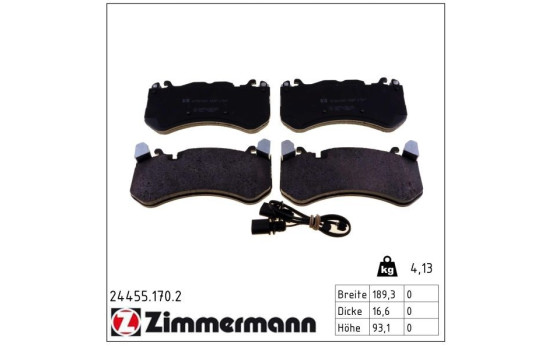 Brake Pad Set, disc brake 24455.170.2 Zimmermann, Image 2
