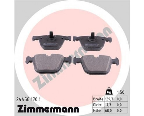 Brake Pad Set, disc brake 24458.170.1 Zimmermann