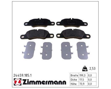 Brake Pad Set, disc brake 24459.185.1 Zimmermann, Image 2