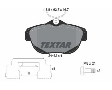 Brake Pad Set, disc brake 2446201 Textar, Image 2