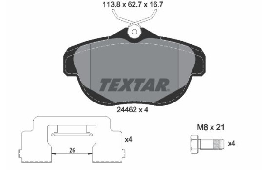 Brake Pad Set, disc brake 2446201 Textar, Image 2