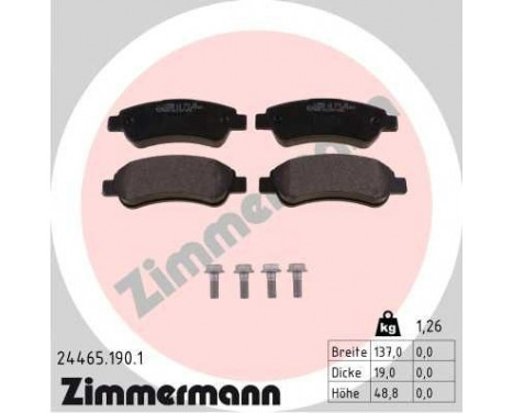 Brake Pad Set, disc brake 24465.190.1 Zimmermann, Image 2
