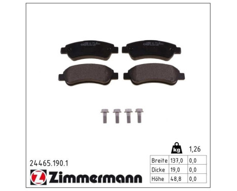 Brake Pad Set, disc brake 24465.190.1 Zimmermann, Image 2