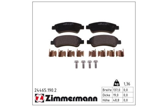 Brake Pad Set, disc brake 24465.190.2 Zimmermann, Image 4