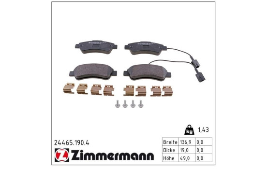 Brake Pad Set, disc brake 24465.190.4 Zimmermann, Image 4