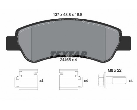 Brake Pad Set, disc brake 2446501 Textar, Image 2