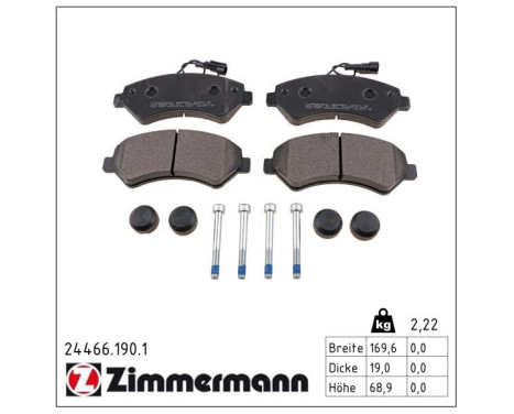Brake Pad Set, disc brake 24466.190.1 Zimmermann, Image 2