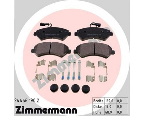 Brake Pad Set, disc brake 24466.190.2 Zimmermann, Image 2