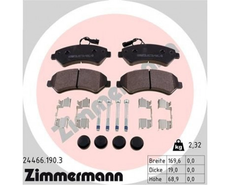 Brake Pad Set, disc brake 24466.190.3 Zimmermann, Image 2