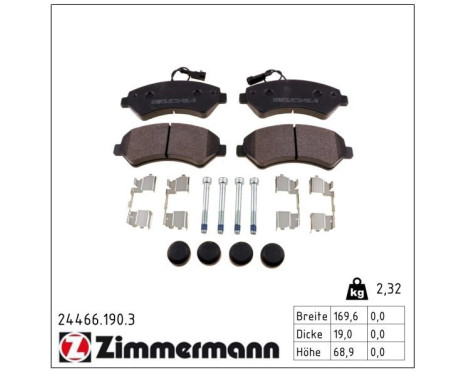 Brake Pad Set, disc brake 24466.190.3 Zimmermann, Image 2