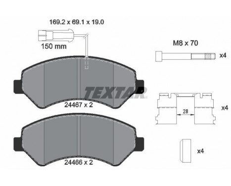 Brake Pad Set, disc brake 2446703 Textar