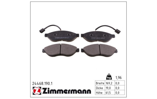 Brake Pad Set, disc brake 24468.190.1 Zimmermann, Image 2
