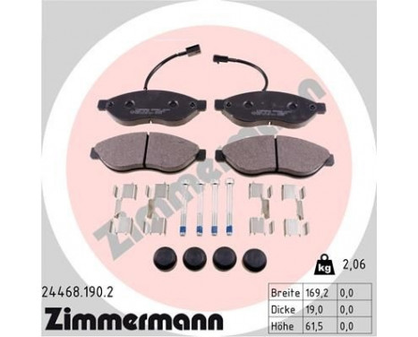 Brake Pad Set, disc brake 24468.190.2 Zimmermann, Image 2