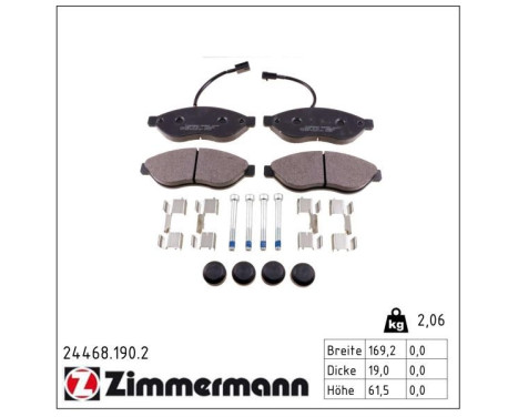 Brake Pad Set, disc brake 24468.190.2 Zimmermann, Image 2