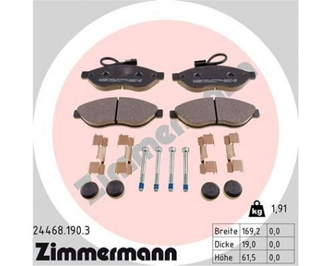 Brake Pad Set, disc brake 24468.190.3 Zimmermann, Image 4