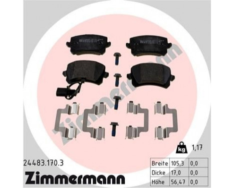Brake Pad Set, disc brake 24483.170.3 Zimmermann, Image 2
