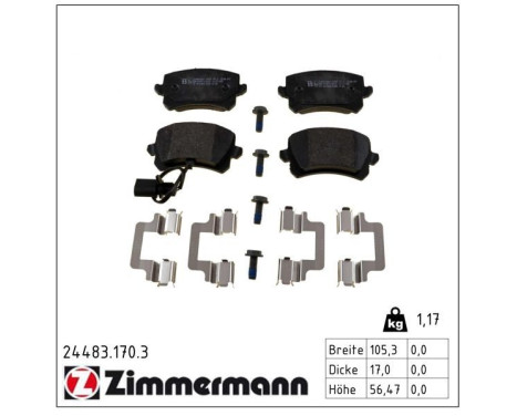 Brake Pad Set, disc brake 24483.170.3 Zimmermann, Image 2