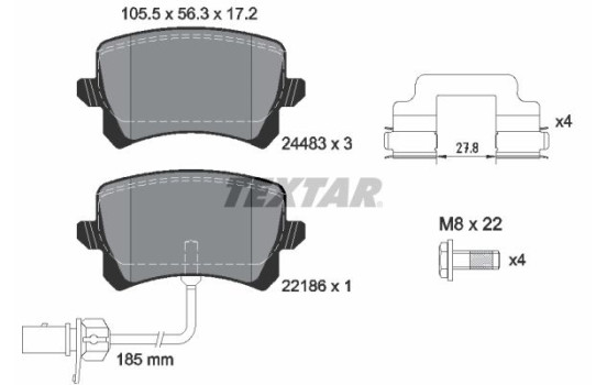 Brake Pad Set, disc brake 2448307 Textar