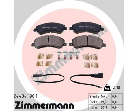 Brake Pad Set, disc brake 24484.190.1 Zimmermann, Image 2