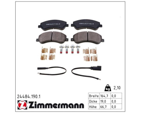 Brake Pad Set, disc brake 24484.190.1 Zimmermann, Image 2