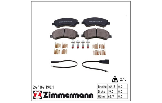 Brake Pad Set, disc brake 24484.190.1 Zimmermann, Image 2