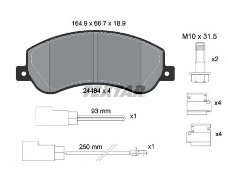 Brake Pad Set, disc brake 2448401 Textar, Image 2