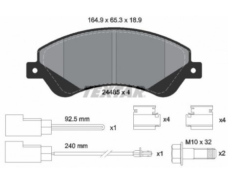 Brake Pad Set, disc brake 2448501 Textar, Image 2