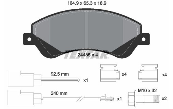 Brake Pad Set, disc brake 2448501 Textar, Image 2