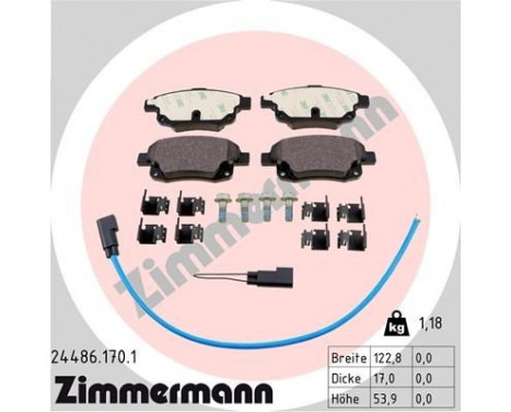 Brake Pad Set, disc brake 24486.170.1 Zimmermann, Image 2