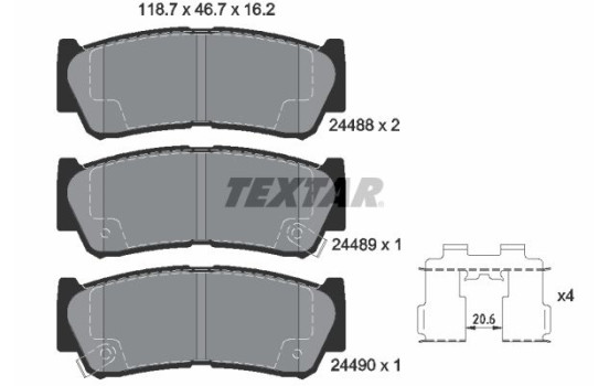 Brake Pad Set, disc brake 2448801 Textar