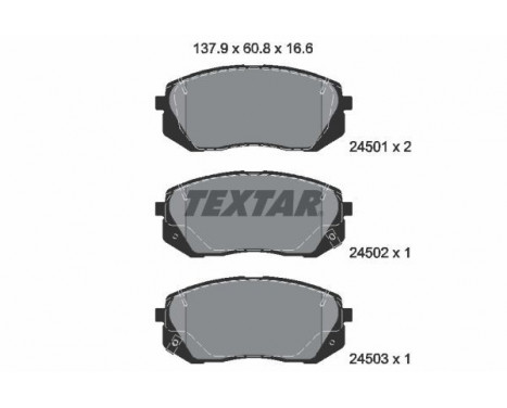 Brake Pad Set, disc brake 2450101 Textar