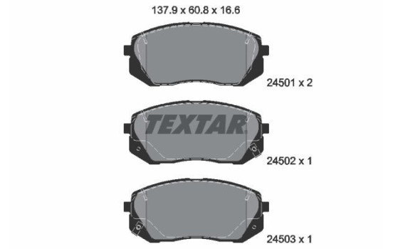 Brake Pad Set, disc brake 2450101 Textar