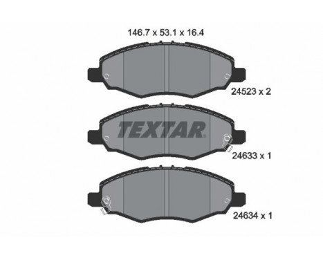 Brake Pad Set, disc brake 2452301 Textar