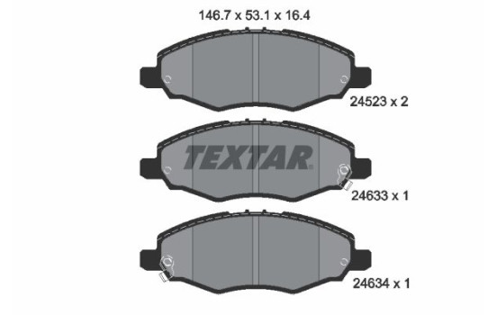Brake Pad Set, disc brake 2452301 Textar