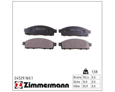 Brake Pad Set, disc brake 24529.160.1 Zimmermann, Image 2