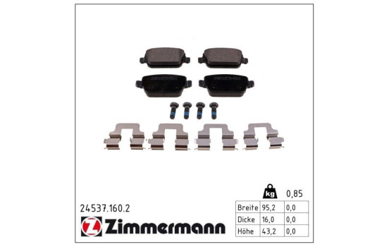 Brake Pad Set, disc brake 24537.160.2 Zimmermann, Image 2