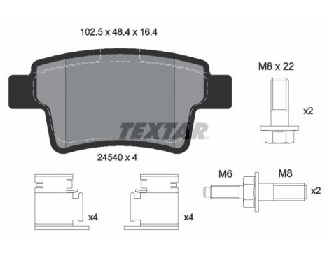 Brake Pad Set, disc brake 2454001 Textar, Image 2