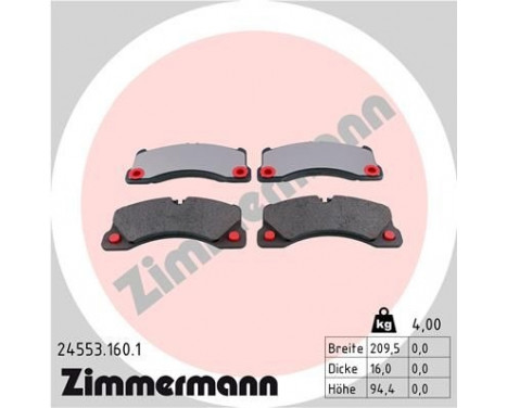 Brake Pad Set, disc brake 24553.160.1 Zimmermann, Image 2