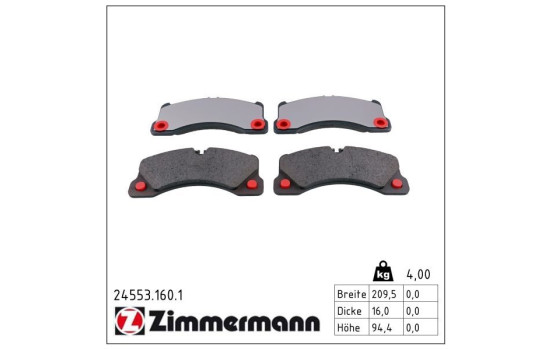 Brake Pad Set, disc brake 24553.160.1 Zimmermann, Image 2