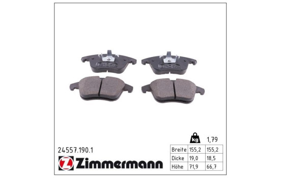 Brake Pad Set, disc brake 24557.190.1 Zimmermann, Image 2