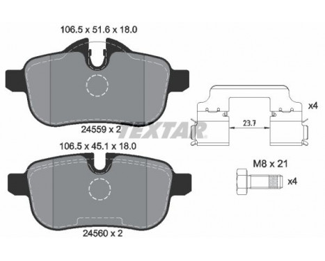 Brake Pad Set, disc brake 2455901 Textar