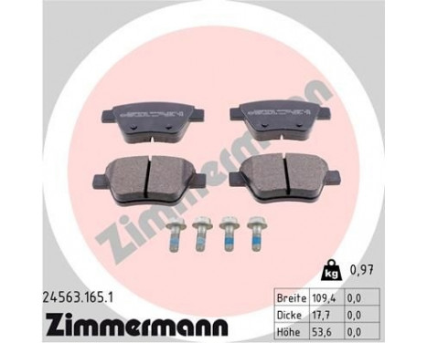 Brake Pad Set, disc brake 24563.165.1 Zimmermann, Image 2