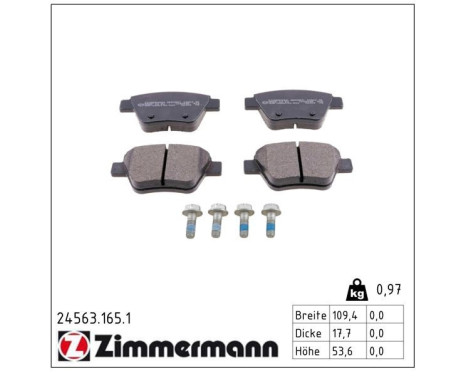 Brake Pad Set, disc brake 24563.165.1 Zimmermann, Image 2