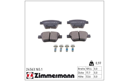 Brake Pad Set, disc brake 24563.165.1 Zimmermann, Image 2