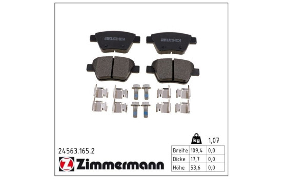 Brake Pad Set, disc brake 24563.165.2 Zimmermann, Image 2