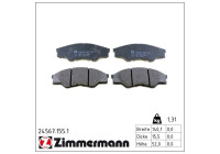 Brake Pad Set, disc brake 24567.155.1 Zimmermann